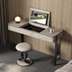 Jia Jia Huan minimalist light luxury dressing table high-end customized Italian style hidden flip with mirror solid wood bedroom dressing table high-end 1 meter dressing table + stool titanium gray stainless steel