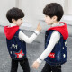 Children's Clothing Boys' Vests 2021 Spring and Autumn New Children's Denim Vests for Autumn Big Children Children's Vest Coats Girls Vests Korean Style Tops Five-Pointed Star Plus Velvet 140 Suitable for Height 130CM