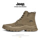 Jeep Jeep Camping Style Soft Sole Martin Boots Men and Women's Same Model Hiking Shoes Outdoor Working Boots Non-Slip Sports High-top Shoes Khaki [Sneaker Size] 41