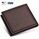 Sieben Wolf Wallet Herren echtes Leder Horizontal kurzer Kartentasche mit Multi-Card-Kartenschicht Kuhlattenwechsel Brieftasche Geschenkbox für Jungen Geburtstagsgeschenk 2fache Seidenbildschirm Mark Brown Brown