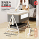 
FORSUNNY crib with diaper table can be spliced ​​with large bed baby shaker newborn movable multi-function sleep coaxing tool Folding bed-diaper table + coconut brown mattress + mosquito net