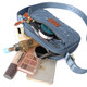Dongxuan Mom's Change Key Small Sac en tissu nouveau Version coréenne Nylon Mini Bag des femmes d'âge moyen Haze Bleu