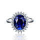 Xingtang Princess Diana Sapphire Ring Women's Silver Live Mouth Classic Dark Blue Colored Gemstone Jewelry Tanzanite Picture Color 14mm Main Stone (10X) 1