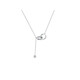 BOMP Shijiahua Roski zirconium foot silver interlocking tassel necklace women's sterling silver clavicle chain light luxury 2024 new style (999 pure silver) interlocking tassel necklace