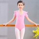 Chidong Children's Dance Wear Girls' Practice Wear Spring and Autumn Exam Clothing Split Mesh Tutu Skirt Pilates Pink XL
