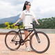 Forever Road Bicycle Bike de velocidad variable de nivel de entrada para hombres y mujeres adultos ultra ligeros y rápidos 700c adolescentes City Sports Car 7 Velocidad-Gris