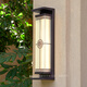 Lin Jue New Chinese Style Solar Outdoor Wall Lamp Waterproof Villa Courtyard Gate Wall Lamp Outdoor Strip Wall Lamp Connected Model Solar Brown Color Versatile Model 60CM