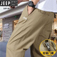 Jeep Spirit Jeep Pure Pure Cotton Men's informal en otoño e invierno Nuevo talla de gran tamaño, jóvenes, pantalones de trabajo de bolsillo al aire libre JP] HD9201-Khaki XL