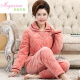 MEIJI Anne Winter Pajamas de algodón engrosado de tres capas para mujeres Velvet de coral de mediana edad y ancianos Madres con grasa Plus Tamaño 200 Jin [Jin equivale a 0.5 kg] ropa de hogar 1049 XL [sugerir peso 120-140 Jin [Jin equivale a 0.5 kg]]]