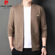 Pierre Cardin Brand Knited Cardigan Spring y Autumn Nuevo suéter de abejas bordadas Casco Versátil Chaal de lana Negra 3xl