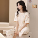 Langsha (Langsha) Pyjama Langsha pour femmes en été à manches courtes en coton pur printemps et été 2023 Nouvelles nocons de nuit pour les vêtements de coton 653 m suggère 80-100jin [Jin est égal à 0,5 kg]