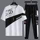 Yimuqi Summer à manches courtes SUPTERS CONSÉRIEURS CONSTERNES CONSTUSSIBLES À MANGE CASEVE SPORTS CONSTUSSIBLES SETTS TOUT-PIÈCES 10-20 ANS Suit étudiant 867 Black + 1563 Contrôle blanc S costume S.
