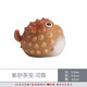 Creative bubble fish tea pet at noon, purple sand cute kung fu tea set ornaments, handmade tea, incense, tea ceremony accessories, purple sand tea pet, puffer fish