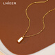 LnieerS925 silver small gold bar pendant women's silver necklace 2025 new hot style high-end clavicle chain neck chain gift jewelry S925 silver small gold bar necklace