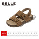 Belle children's shoes, girls' beach shoes, summer new open-toe boys' sandals, children's Birkenstock shoes, medium and large children's casual shoes, Gravel Camel 27, foot length 16.2-16.7cm