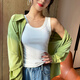 Gilet à suspension de Langsha pour les femmes avec des coussinets de poitrine sans porter de soutiens-gorge, peut être porté à l'extérieur et une chemise de base de fil de sport avec un blanc intérieur m
