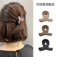 Sha Yanqian's short perm hairpin for short hair and long transitional period device small grabber hairpin for the back of the head, half-tied hair style, suitable for small hair volume, coffee color