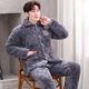 Xuanduoqi Pajamas Трехслойная утолщенная коралловая бархатная хлопчатобумажная фланельная фланель теплой домашней одежды осень и зимний стиль C9921# черные серого цвета [плуг] XL (125-145Jin [Jin равняется 0,5 кг]).