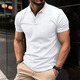 MISHIDE T-shirt (MISHIDE) T-shirt for men with slim fit muscle fitness Henry shirt summer short-sleeved men's business commuting top Black 2XL 150-190Jin [Jin equals 0.5 kg]