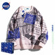 NASALIKE official trendy brand round neck sweatshirt for men in spring and autumn trend ins retro student handsome couple jacket top long sleeve T off white 2XL recommended 145-160Jin Jin is equal to 0.5 kg