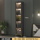 Puerta de vidrio de estantería de Zaitang Luz moderna Gabinete de exhibición de gabinete a prueba de polvo de lujo con puertas y almacenamiento de gabinete de soporte Combinación de gabinete estrecho Gabinete 120*30*15844 Vidrículas grises de marco negro