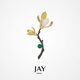 Jay magnolia brooch, high-end female Hetian jade corsage, birthday gift for mother-in-law, elders, brooch with certificate (Beijing warehouse/delivered nearby)