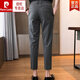 Pier Cardin Herbst und Winter plus Samt verdickte neun-Punkte-Hosen für Männer schlanke Füße koreanische Businesshosen Herren-Verschleiß vielseitiger Anzughose plus Samt 723 Black 28