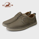 Ram leather shoes for men spring and summer breathable genuine leather men's shoes soft sole lightweight business casual shoes for men khaki 41