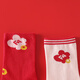 红豆儿童袜子男女童本命年红色新年四季棉袜中筒袜2双装W5010 24-26cm