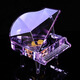 Tilomei Music Box Transparent Crystal Mini Piano Model Music Box Simple Ornament Children's Boy and Female Students' Birthday Gift Medium Clockwork White Piano