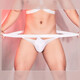 Die Versuchung des Verlangens, ultradünne Perspektive, seidige und sexy Männer-T-förmige Eier, spiegelloses und interessantes Tanga-Muschi, niedrige Taille, kostenlose Slips, schwule sexy Dessous, Weiß