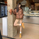 Camel 660 High-Coat Down-Jacke für Frauen kurz verdickte winddichte Kapuze-Brot-Down-Jacke für Frauen 724CA6B601B, Trockenbraun, Frauen M.