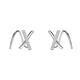 Nilan platinum pt950 earrings platinum X-shaped earrings PT950 female niche design girl's birthday 520 gift X-shaped platinum earrings