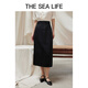 
THE SEA LIFE Ou Hai Yisheng New Chinese style high-waisted skirt for women 24 summer waist-hugging high-end black folding skirt Y16866 Black Mage S