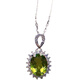 Fat Donglai's same peridot necklace new sunflower 2 carat pendant S925 silver inlaid gemstone pendant