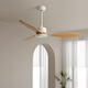 Weather Vane Moderner Industriestil Leichtes 56-Zoll-Deckenlüfter Restaurant Decke Einfacher elektrischer Lüfter Wohnzimmer Kommerzielle Lüfter Frequenzumwandlung 42-681A Schwarze 3 Blätter-Tiefe Holzkornblätter ohne Lampe Fernbedienung