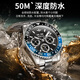 OUPINKE SWISS CERTIFIED Brand Water Ghost Watch Men's Mechanical Watch Full Automatic Men's Watch Luminal imperroproof Moon Phase's Watch's Watch HEPINKE-3271-Steel Black