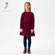 JACADI girls long-sleeved dress 2025 autumn and winter new pure cotton burgundy dress 2085120 burgundy 541 140 /10A