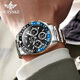 OUPINKE SWISS CERTIFIED Brand Water Ghost Watch Men's Mechanical Watch Full Automatic Men's Watch Luminal imperroproof Moon Phase's Watch's Watch HEPINKE-3271-Steel Black