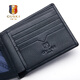 Guski (GUSKI) French brand men's wallet men's short leather men's cowhide wallet high-end bank card bag birthday gift men [counter gift box] 860010-1 black top cowhide/fashionable and versatile