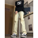 Viagra American Jeans Herren Frühlings- und Sommer-Atmosphäre Männer schlanke lässige Hose hohe gerade und leicht ausgestellte Hose schwarze XL-Größe (110jin [Jin entspricht 0,5 kg] -145jin [Jin entspricht 0,5 kg]))