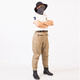 Jun Kiss waist pants wading pants Luya equipment fishing clothing catching sea water pants fly stream fishing half-length one-piece waterproof waders khaki color upgraded version 38