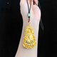 Zhengchao yellow sand gold-plated Guanyin pendant for men, large hollow exaggerated necklace, gold-plated pendant, domineering boss style that will not fade for a long time, large size, height 78mm, width 42mm, weight 44g