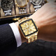 Bodaga Swiss Famous Brand Men's Watches de moda calendario luminoso de moda de alta gama Dominineing Quartz Watch Men's Watch 866 Gold-Faced Steel Bindo de 40 mm