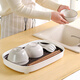 Tiannan Brothers household simple tea tray tea cup tray rectangular modern small living room water storage plastic water cup drain tray thickened large walnut color