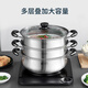 Tilok 304 stainless steel multi-layer multi-bottom steamer household steamer multi-function stew pot induction cooker gas stove special 304 stainless steel multi-bottom model 3 layers 28cm