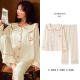 Pajamas para mujeres mangas largas de algodón puro de primavera y otoño de la mujer 2022 Las nuevas mujeres de algodón pueden usar ropa de verano en el hogar W12811 L [Adecuado para 100-120jin [Jin equivale a 0.5 kg]] [suave y cómodo]