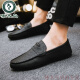 Zapatos de hombres de lujo de Light Light de carpintero 2025 Nuevos zapatos Doudou de cuero de moda para hombres Zapatos casuales de estilo para hombres Corea de cuero casual de cuero D826 Negro 44