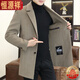 Hengyuanxiang high-end woolen coat men's autumn and winter cashmere double-sided woolen coat men's mid-length high-end thickened windbreaker 2307 Khaki L recommended 105-120Jin Jin equals 0.5 kg