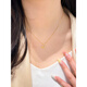 Tiansi 22k gold color silver butterfly necklace half diamond boutique clavicle chain simple ins small butterfly exquisite gift to girlfriend hollow